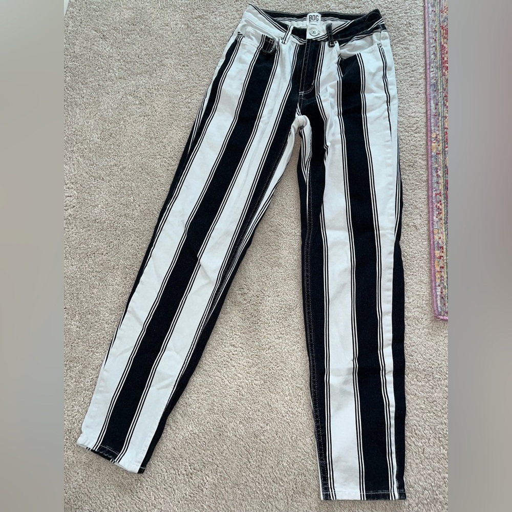 Urban Outfitters Black and White Striped Jeans